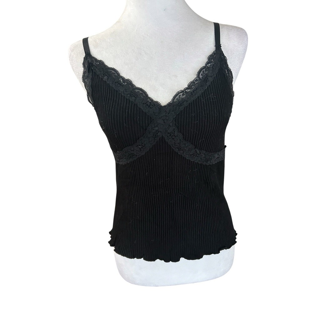 Gypsy & Jade NWT Cropped Camisole Black Lace Trim SZ L/XL